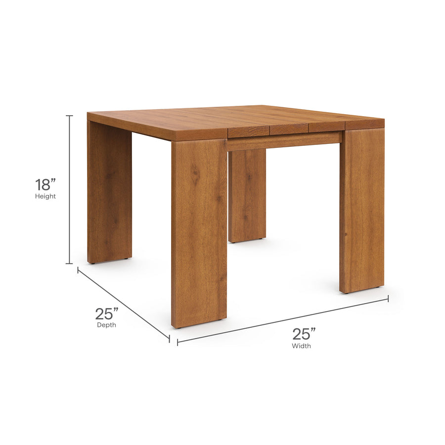 Aspen 5-Piece Outdoor Patio Acacia Wood Furniture Set in Natural Light Gray
