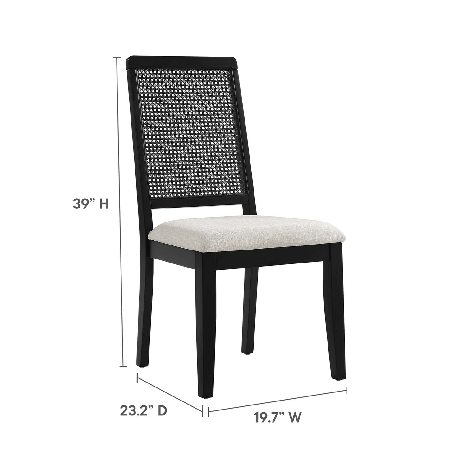 Arlo Faux Rattan and Wood Dining Side Chairs Set of 2 by Furniture For America