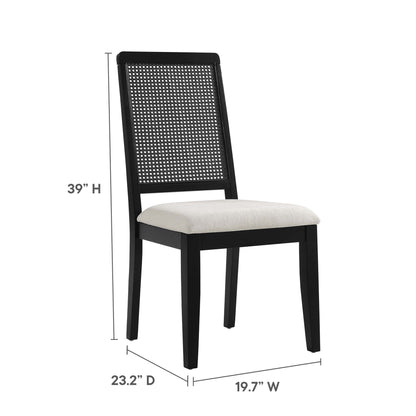 Arlo Faux Rattan and Wood Dining Side Chairs Set of 2 by Furniture For America