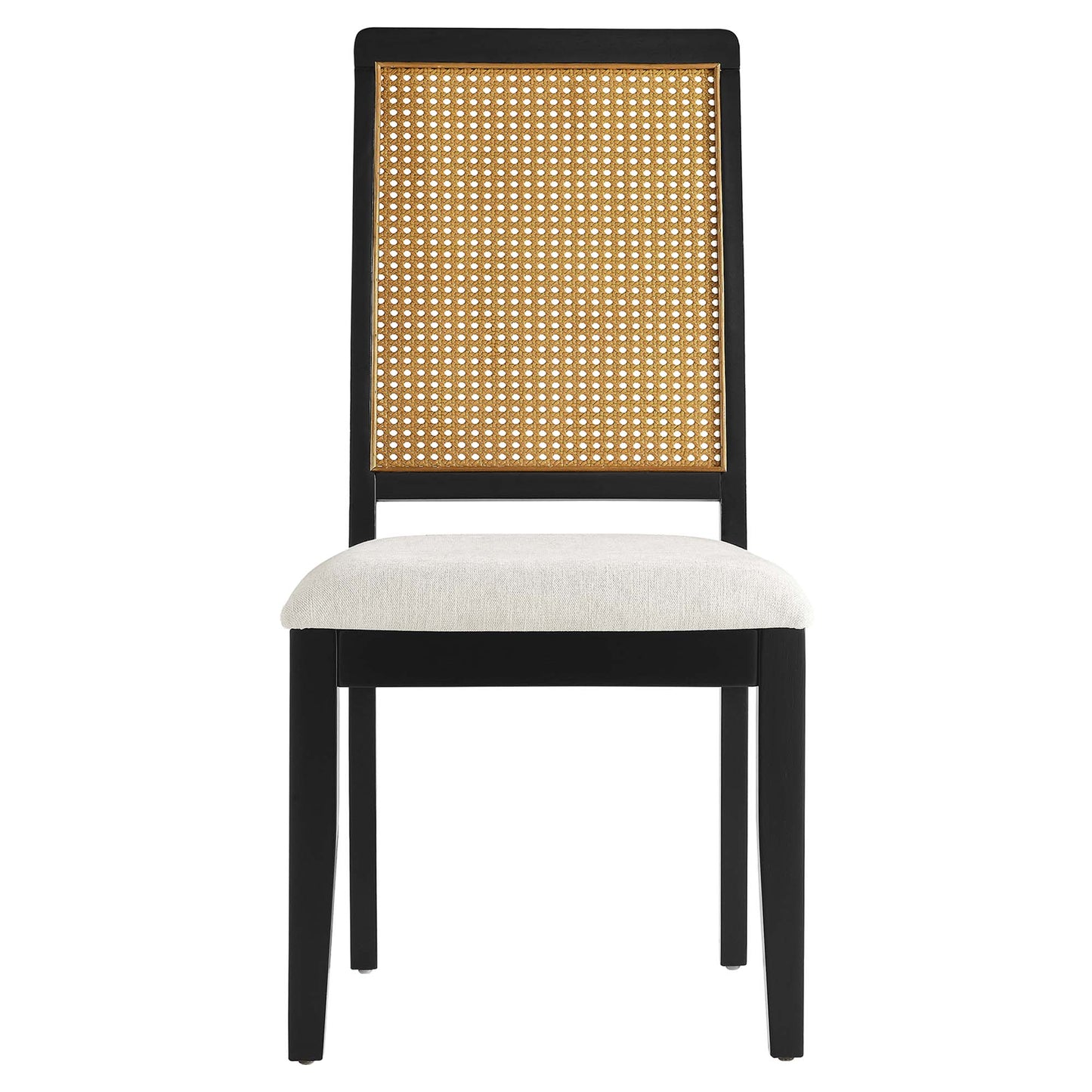 Arlo Faux Rattan and Wood Dining Side Chairs Set of 2 by Furniture For America