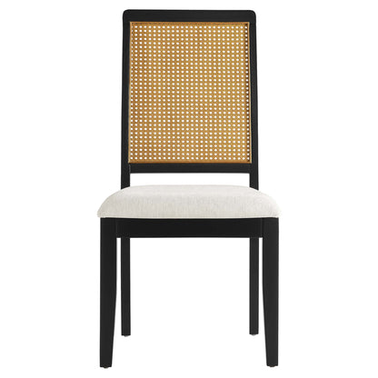 Arlo Faux Rattan and Wood Dining Side Chairs Set of 2 by Furniture For America