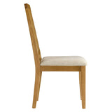 Poniente Faux Rattan and Wood Dining Side Chairs Set of 2 in Natural Natural Heathered Weave Light Beige