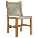 Nova Outdoor Patio Teak and Rope Armless Dining Chairs Set of 2 in Natural Natural