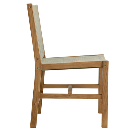 Vienna 7-Piece Outdoor Patio Teak and Rope Dining Set with Armless Chairs in Natural Natural