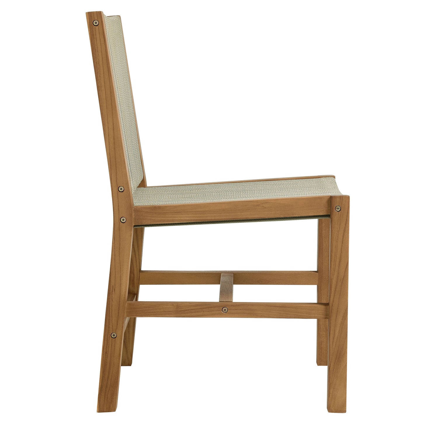 Nova 5-Piece Outdoor Patio Teak and Rope Dining Set with Armless Chairs in Natural Natural