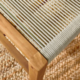 Nova Outdoor Patio Teak and Rope Armless Dining Chairs Set of 2 in Natural Natural