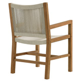 Nova Outdoor Patio Teak and Rope Dining Armchairs Set of 2 in Natural Natural