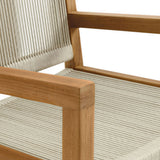 Nova Outdoor Patio Teak and Rope Dining Armchairs Set of 2 in Natural Natural