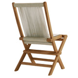 Nova Outdoor Patio Teak and Rope Folding Chairs Set of 4 in Natural Natural