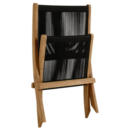 Vienna Outdoor Patio Teak and Rope Folding Accent Lounge Chair by Furniture for America