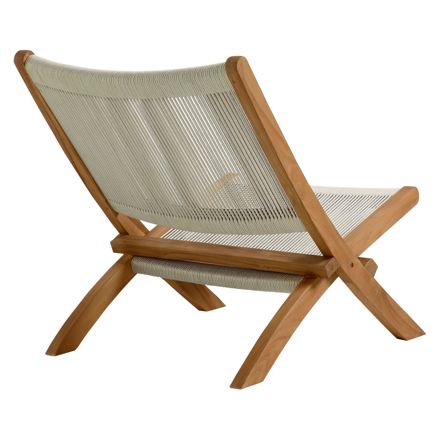 Vienna Outdoor Patio Teak and Rope Folding Accent Lounge Chair by Furniture for America