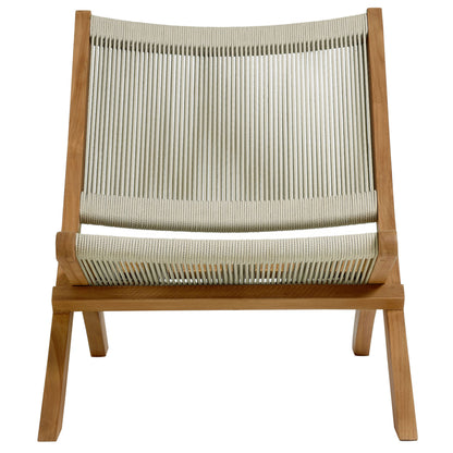 Vienna Outdoor Patio Teak and Rope Folding Accent Lounge Chair by Furniture for America
