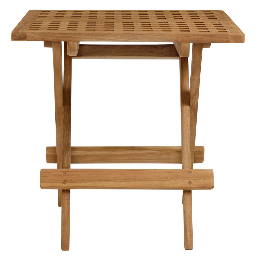 Nova Outdoor Patio Teak Wood Side Table in Natural