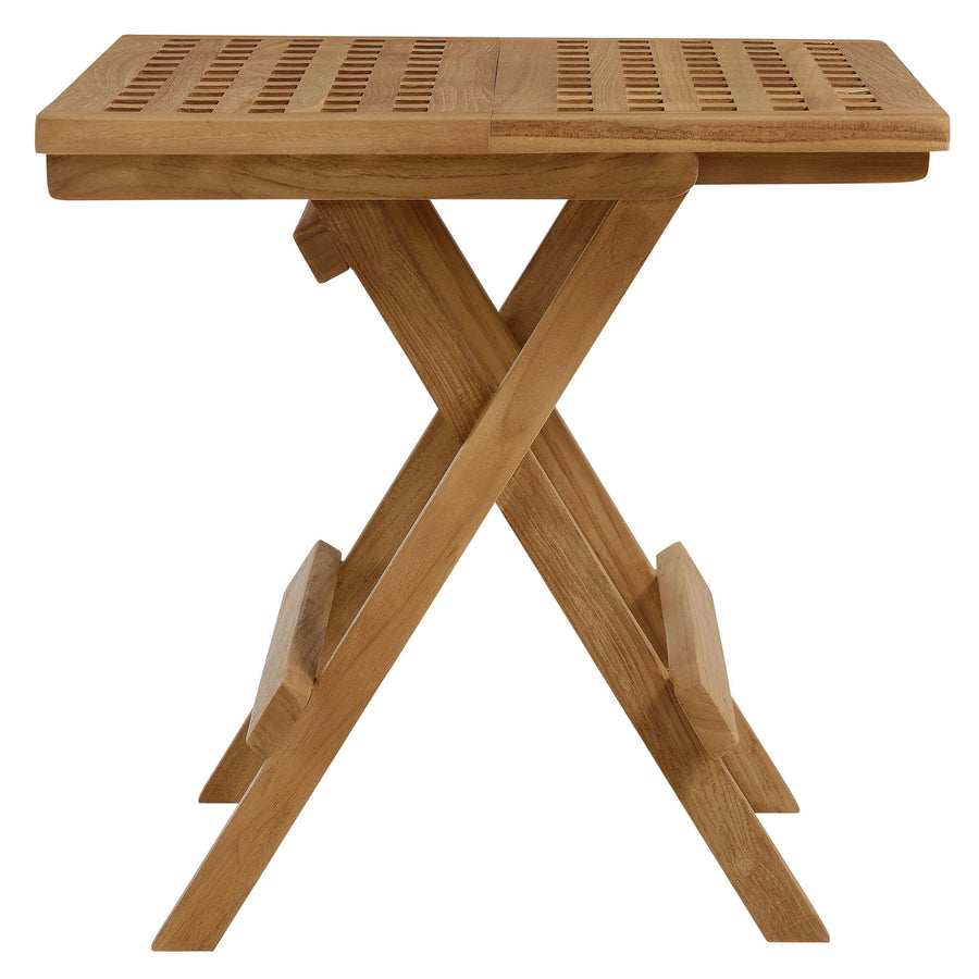 Nova Outdoor Patio Teak Wood Side Table in Natural