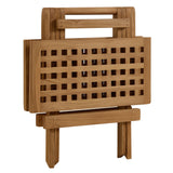 Nova Outdoor Patio Teak Wood Side Table in Natural