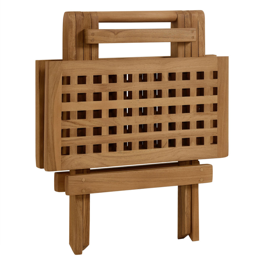 Nova Outdoor Patio Teak Wood Side Table in Natural