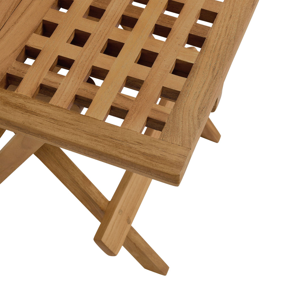 Nova Outdoor Patio Teak Wood Side Table in Natural
