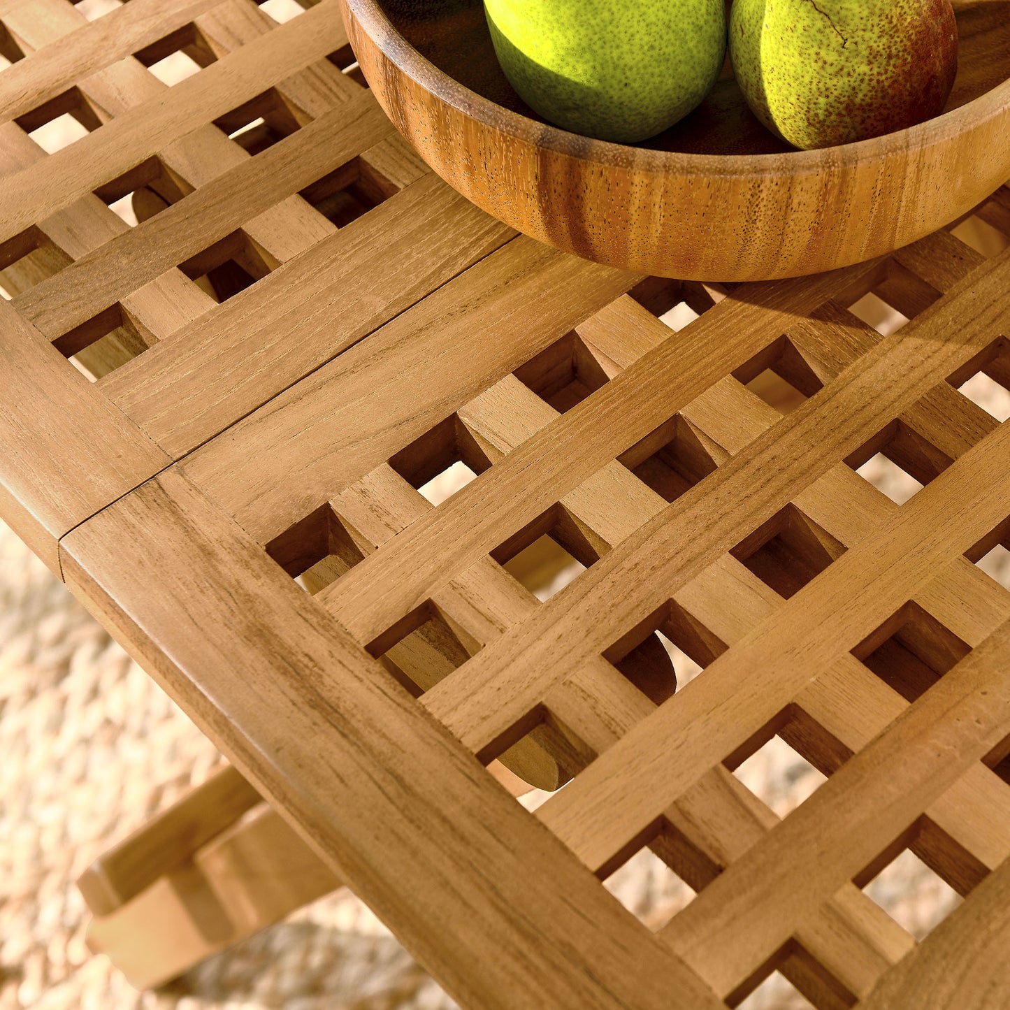 Vienna Outdoor Patio Teak Wood Side Table by Furniture For America