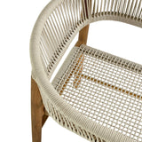 Nova Outdoor Patio Teak and Rope Curved-Back Dining Armchairs Set of 2 in Natural Natural