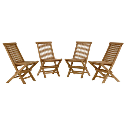 Vienna Outdoor Patio Teak Wood Folding Dining Chairs Set of 4 by Furniture For America