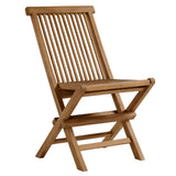 Nova Outdoor Patio Teak Wood Folding Dining Chairs Set of 4 in Natural