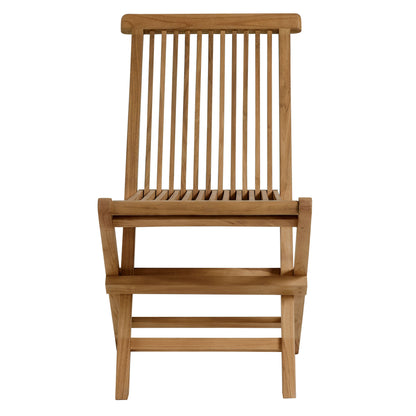 Vienna Outdoor Patio Teak Wood Folding Dining Chairs Set of 4 by Furniture For America