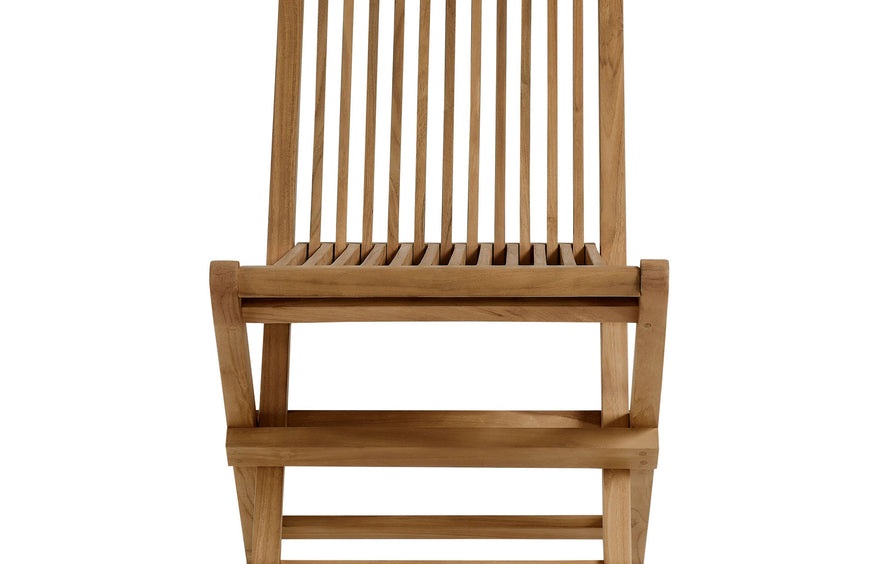 Nova 5-Piece Outdoor Patio Teak Wood Dining Set with Folding Chairs in Natural Natural