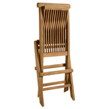 Nova Outdoor Patio Teak Wood Folding Dining Chairs Set of 4 in Natural