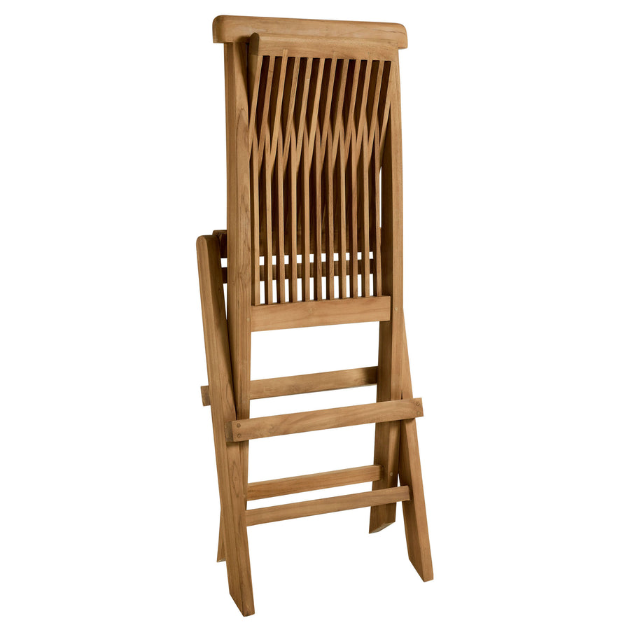 Nova Outdoor Patio Teak Wood Folding Dining Chairs Set of 4 in Natural
