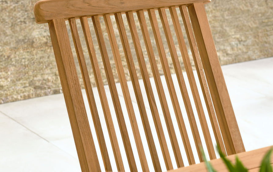 Nova Outdoor Patio Teak Wood Folding Dining Chairs Set of 4 in Natural