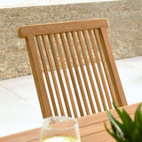 Nova Outdoor Patio Teak Wood Folding Dining Chairs Set of 4 in Natural