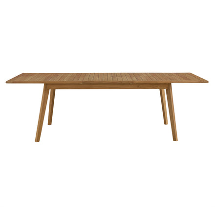 Vienna Outdoor Patio Teak Wood Extendable Dining Table in Natural