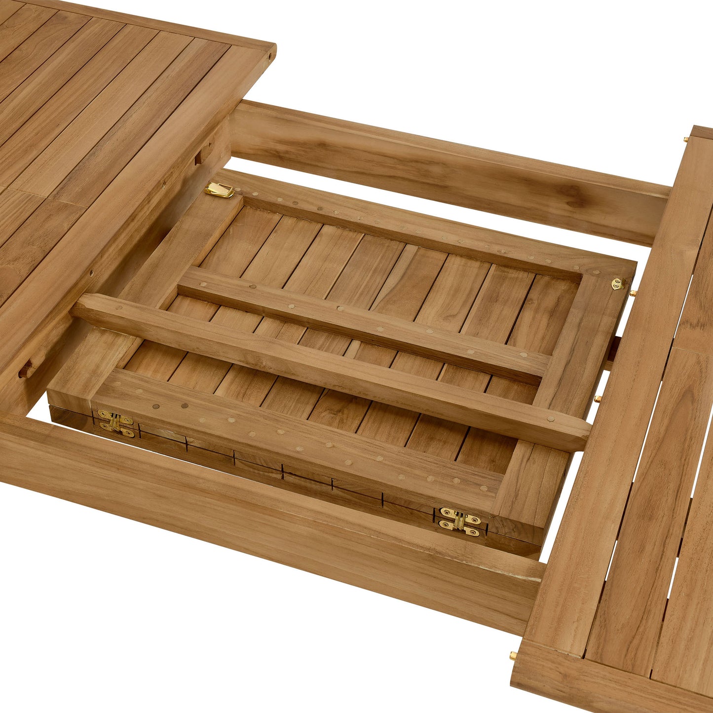 Vienna Outdoor Patio Teak Wood Extendable Dining Table by Furniture For America