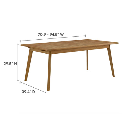 Vienna Outdoor Patio Teak Wood Extendable Dining Table by Furniture For America