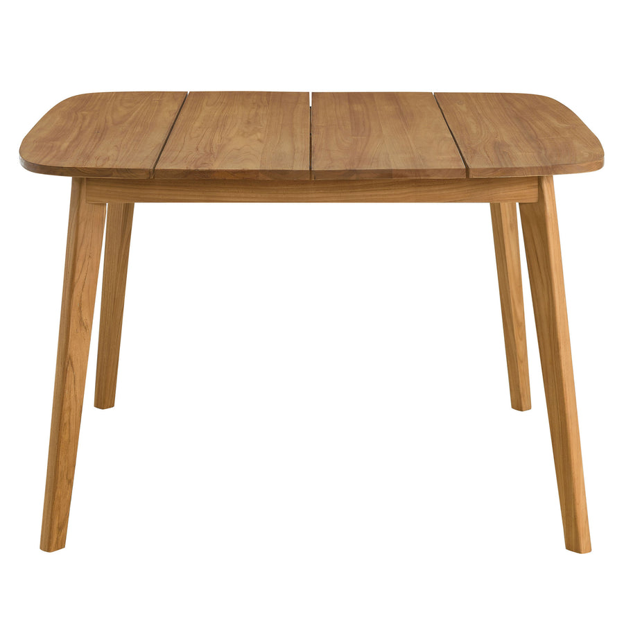 Nova 46" Square Outdoor Patio Teak Wood Dining Table in Natural