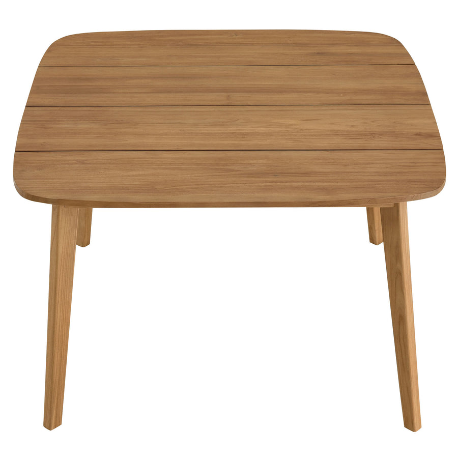 Nova 46" Square Outdoor Patio Teak Wood Dining Table in Natural