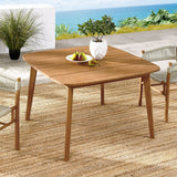 Nova 46" Square Outdoor Patio Teak Wood Dining Table in Natural