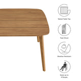 Nova 46" Square Outdoor Patio Teak Wood Dining Table in Natural