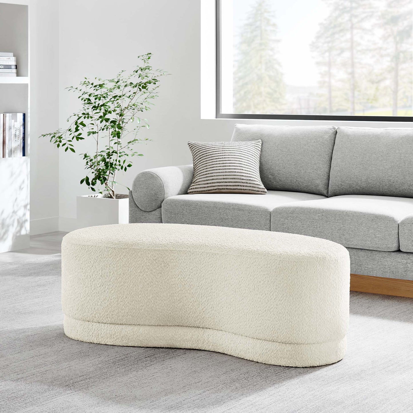 Nimbus 48" Upholstered Ottoman Bench by Furniture For America