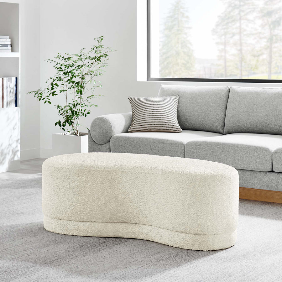 Alesund 48" Upholstered Ottoman Bench in Cream