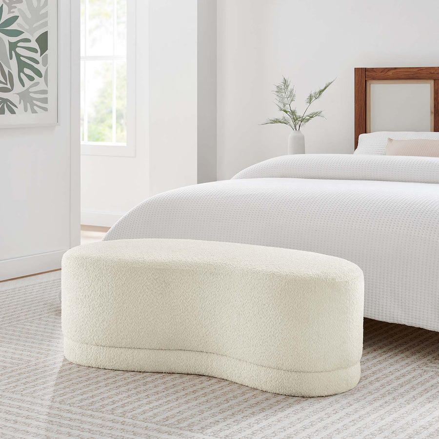 Alesund 48" Upholstered Ottoman Bench in Cream