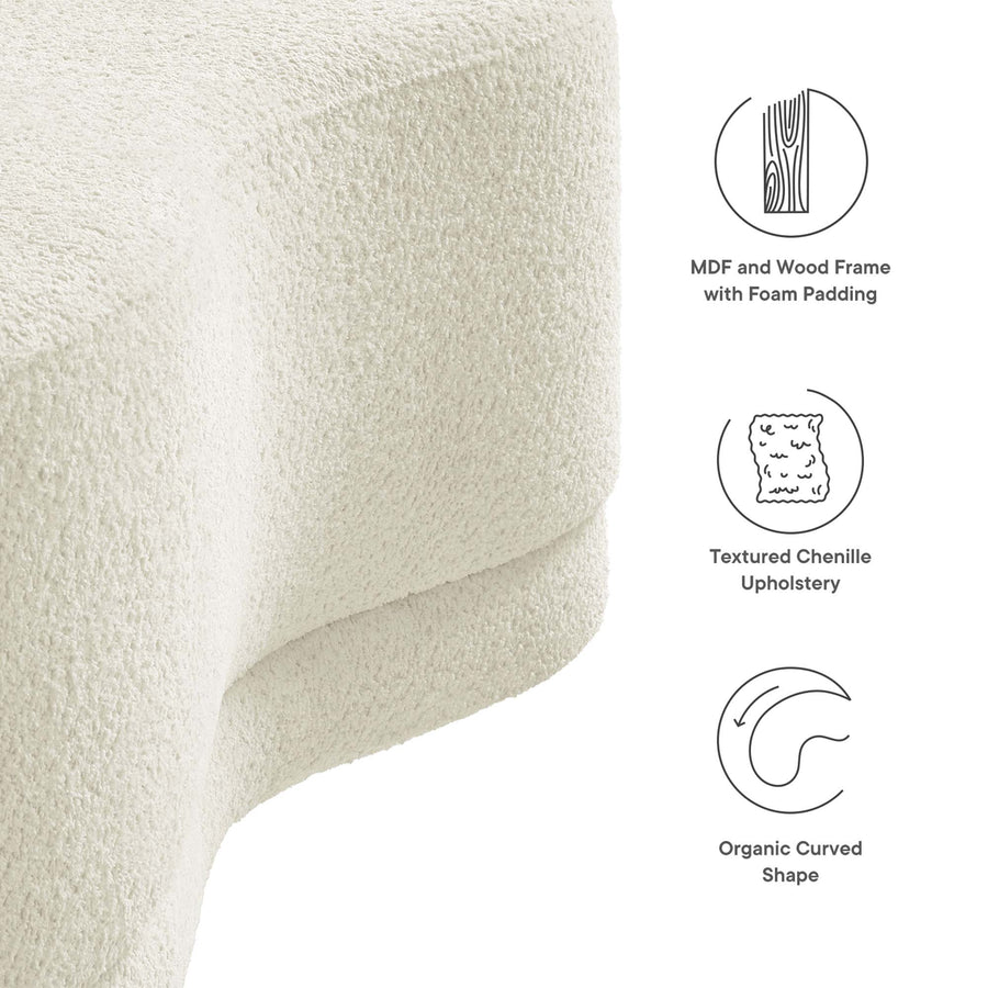 Alesund 48" Upholstered Ottoman Bench in Cream