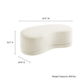 Alesund 48" Upholstered Ottoman Bench in Cream