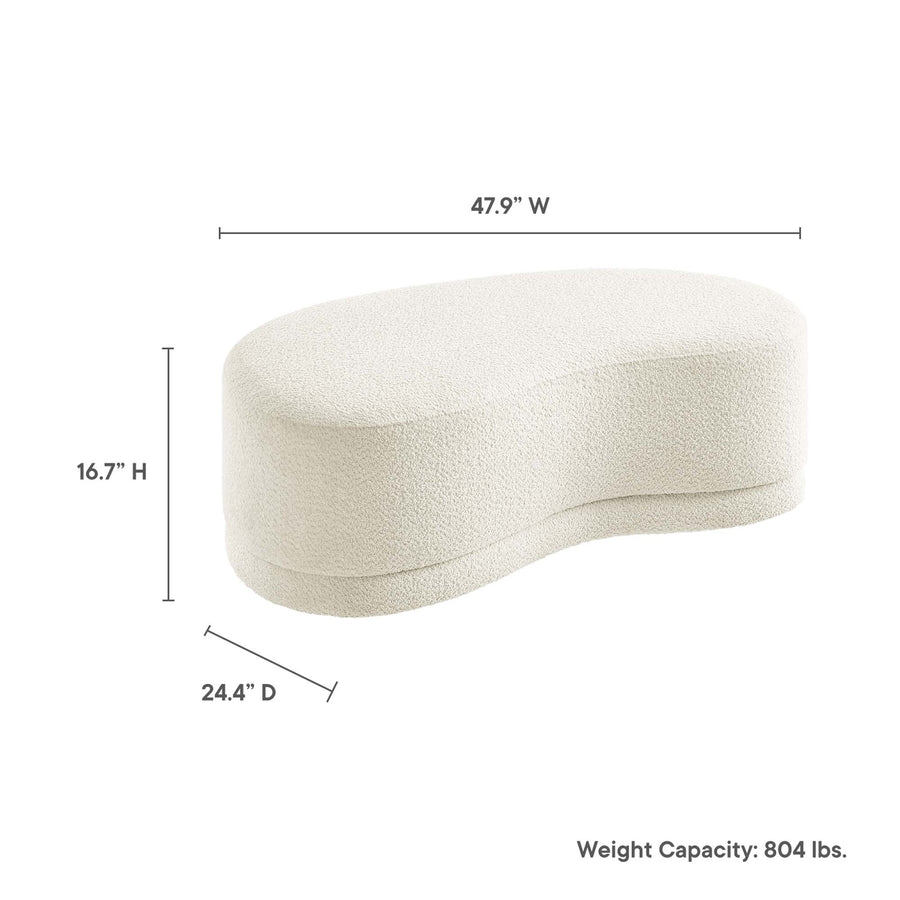 Alesund 48" Upholstered Ottoman Bench in Cream