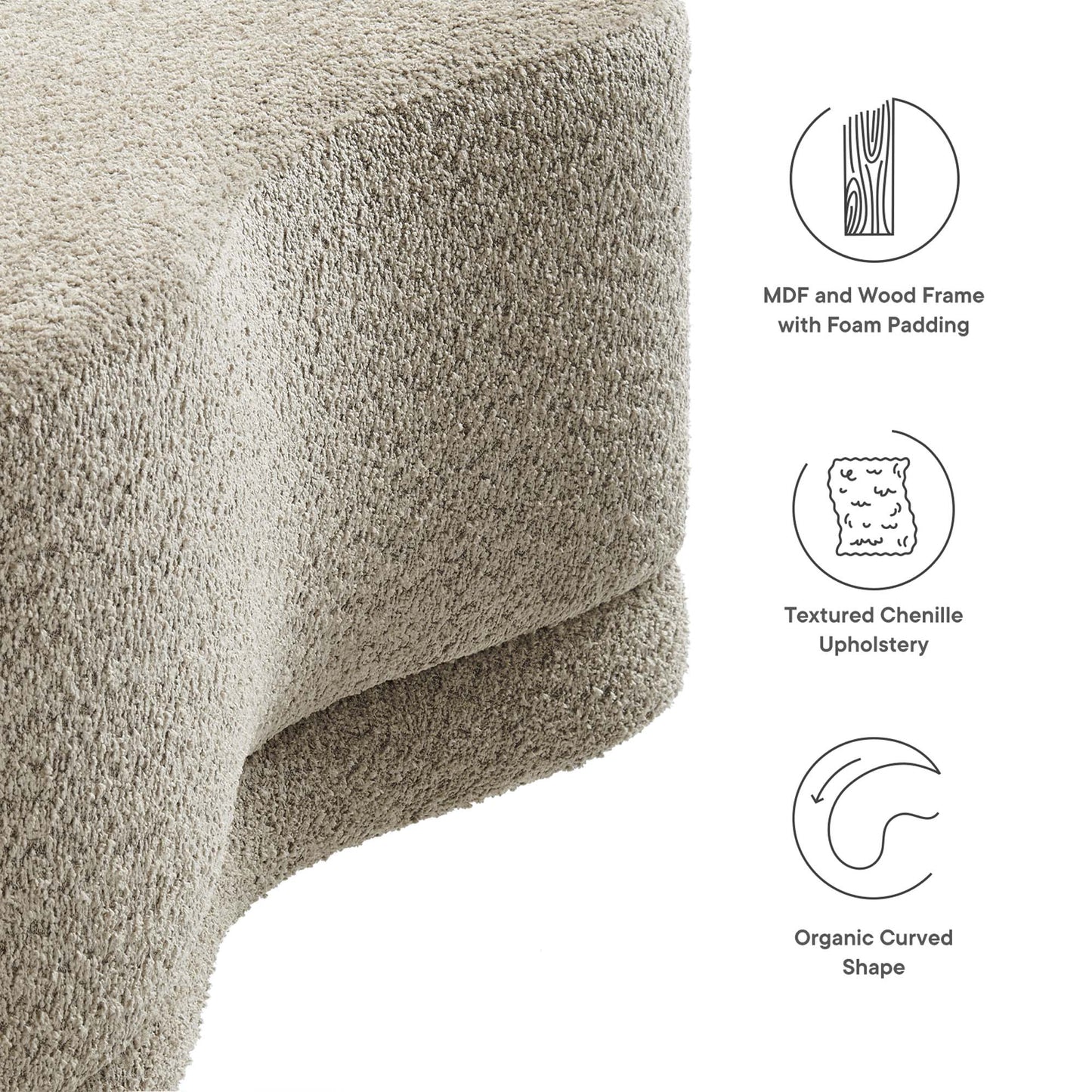 Nimbus 48" Upholstered Ottoman Bench by Furniture For America