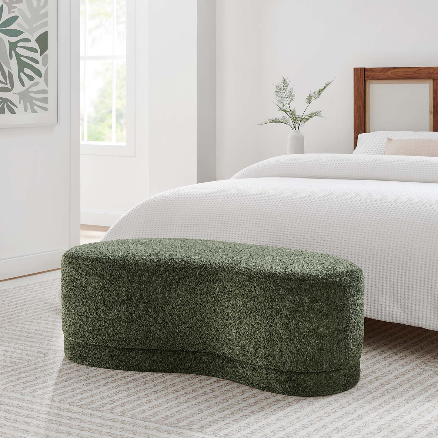 Nimbus 48" Upholstered Ottoman Bench by Furniture For America