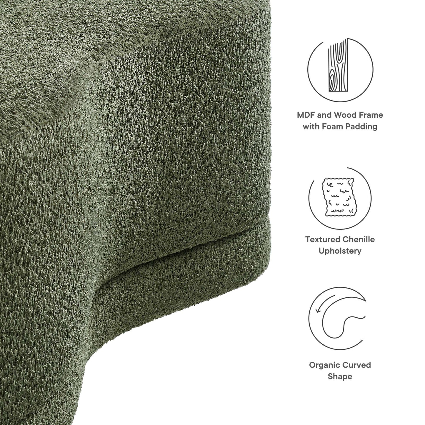 Nimbus 48" Upholstered Ottoman Bench by Furniture For America