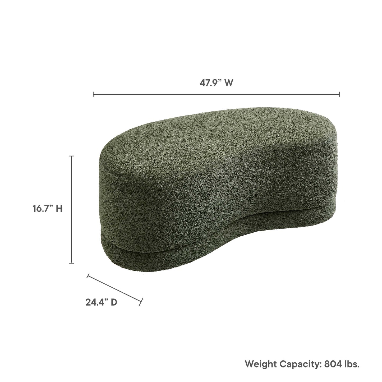 Nimbus 48" Upholstered Ottoman Bench by Furniture For America