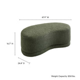Alesund 48" Upholstered Ottoman Bench in Sage