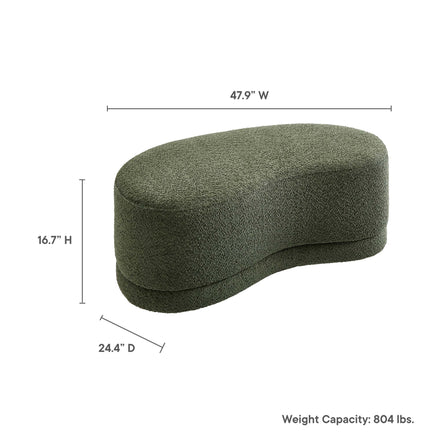 Nimbus 48" Upholstered Ottoman Bench in Sage